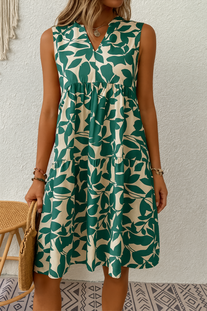 Women’s summer dress cotton blend | Floral print | Airy fit | Midi length | Comfortable & versatile