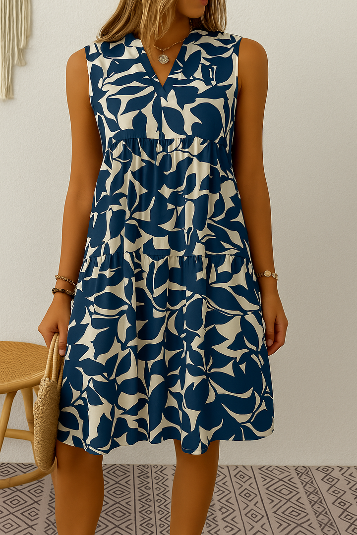 Women’s summer dress cotton blend | Floral print | Airy fit | Midi length | Comfortable & versatile