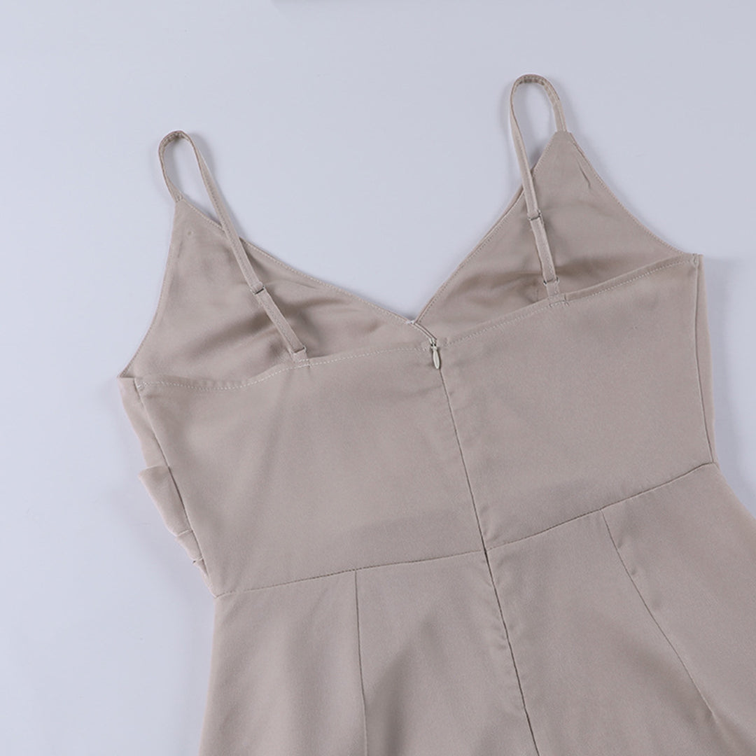 Women’s maxi dress | Spaghetti straps | Draped neckline | Side slit | Lightweight breathable fabric