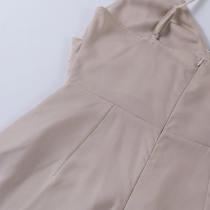 Women’s maxi dress | Spaghetti straps | Draped neckline | Side slit | Lightweight breathable fabric